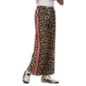 NEW VERY J wild side wide leg pants in mocha leopard